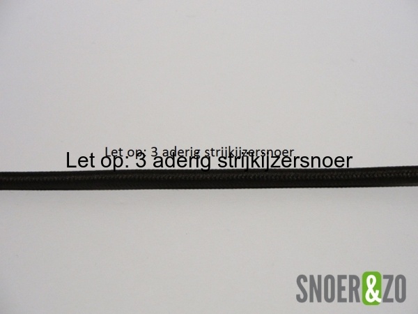 Zwart strijkijzersnoer - 3 aderig
