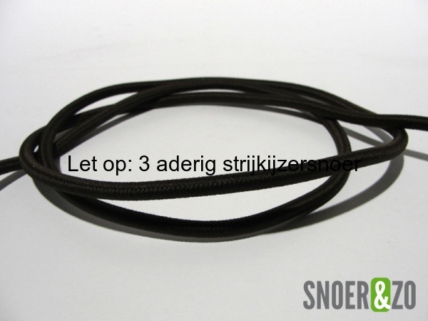 Zwart strijkijzersnoer - 3 aderig