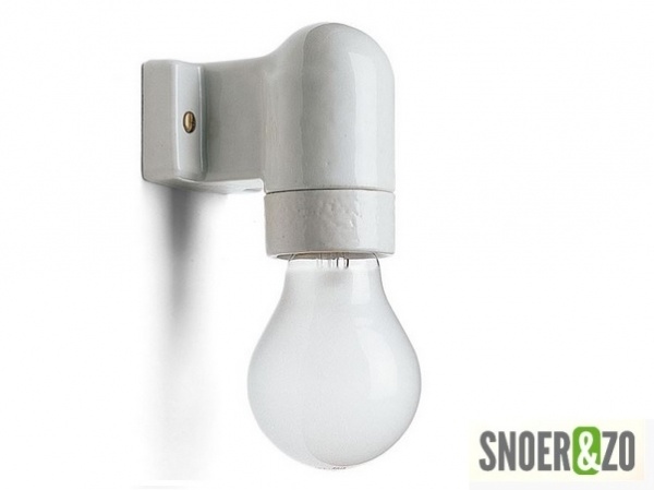 verkenner Tarief magnetron Wandlamp porselein haak E27 wit - Snoerenzo.nl