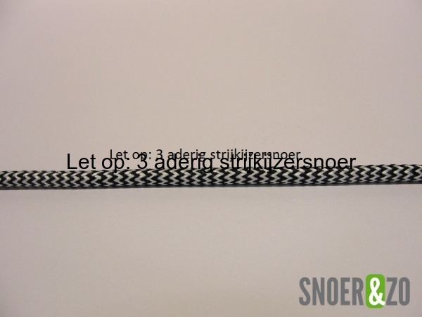 Zwart-wit stofsnoer - 3 aderig