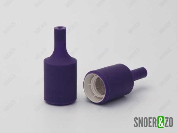 Fittinghuls siliconen cilinder paars E27