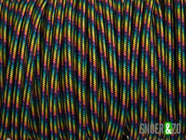 Regenboog zwart strijkijzersnoer