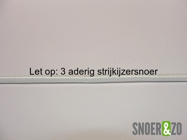 Wit strijkijzersnoer - 3 aderig