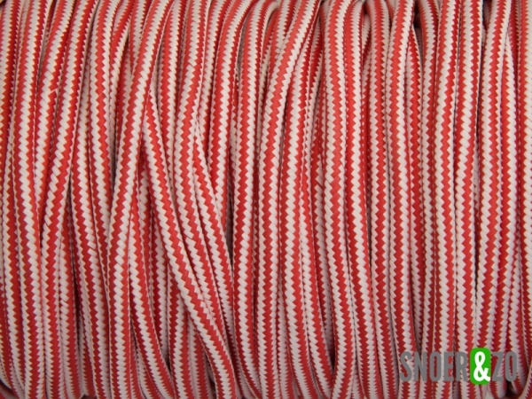 Rood-wit stofsnoer striped