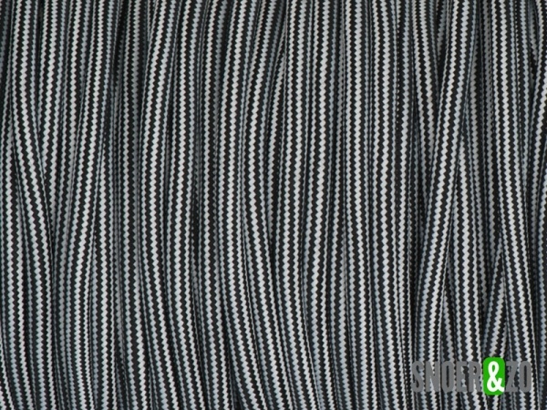 Zwart-wit stofsnoer striped