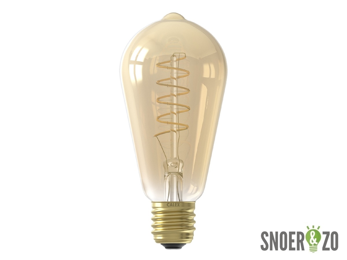 Calex LED flex filament edison ST64 4W E27 goud dimbaar - 425752