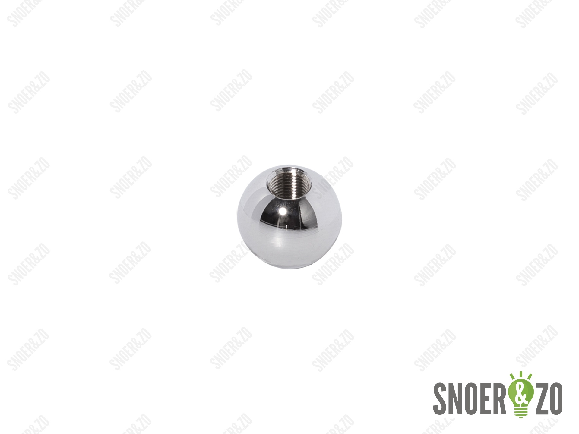 Kogel chroom 25 mm met doorlopend gat binnendraad M10X1