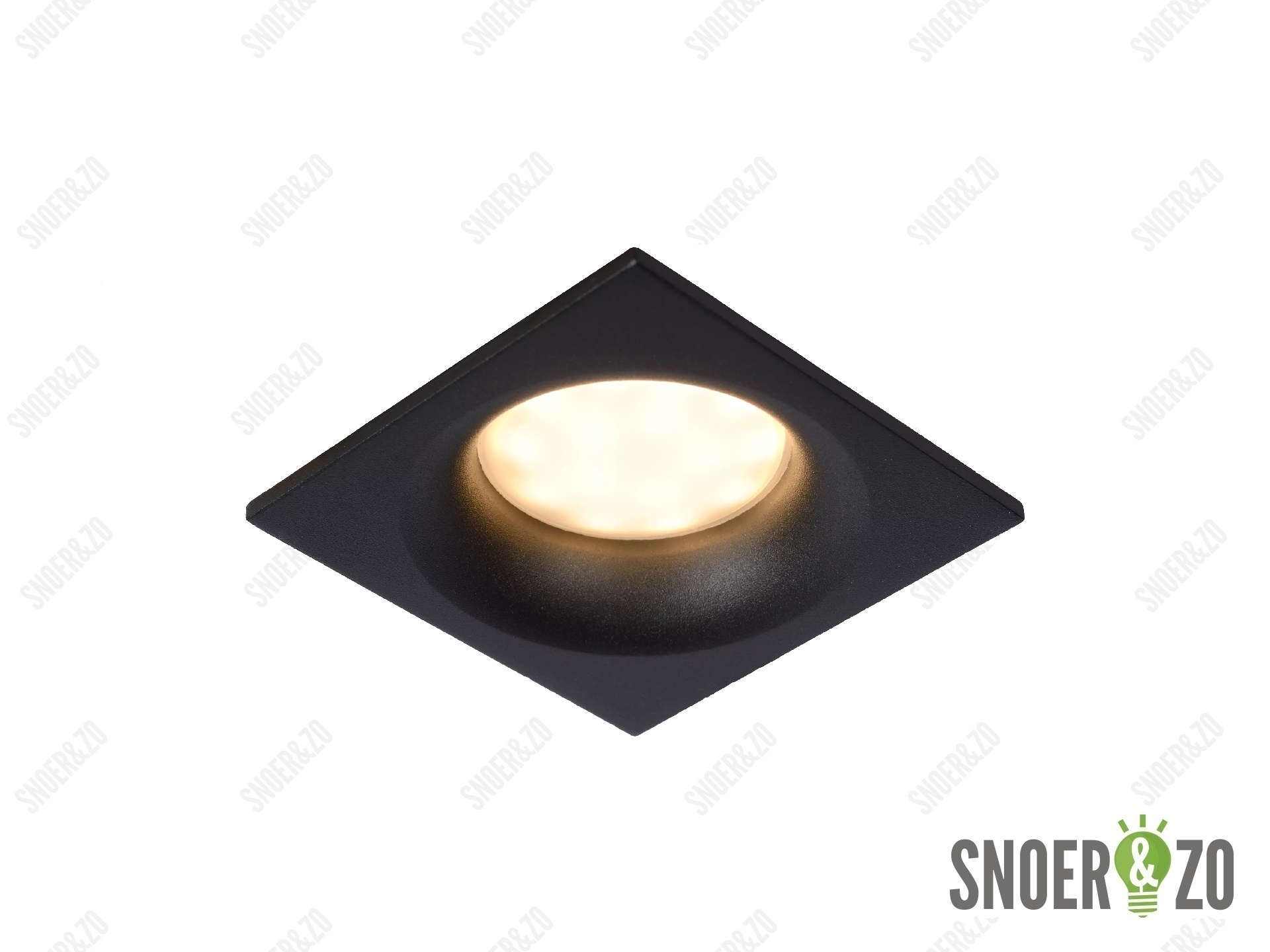 Lucide inbouwspot ziva vierkant zwart IP44