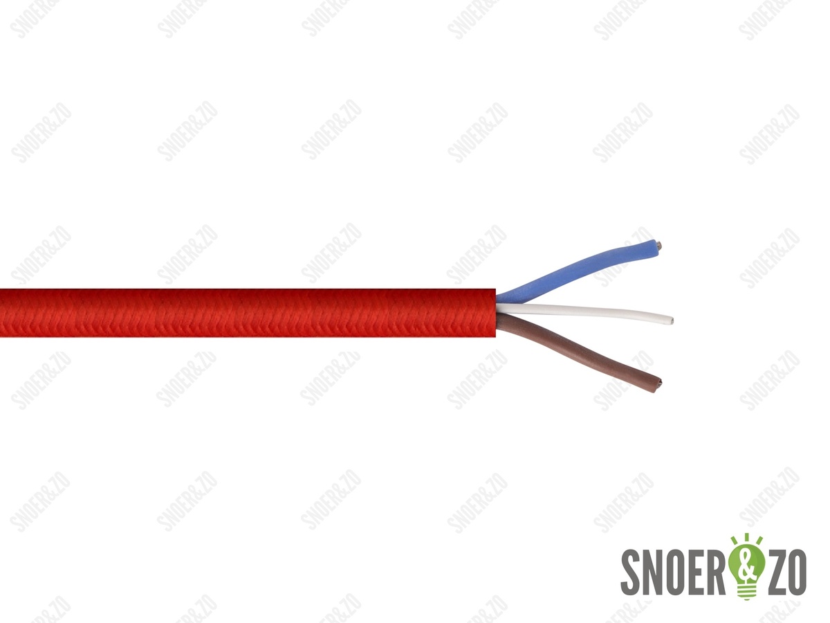 Pendelsnoer met staaldraad rood stof 2x0,75 mm²