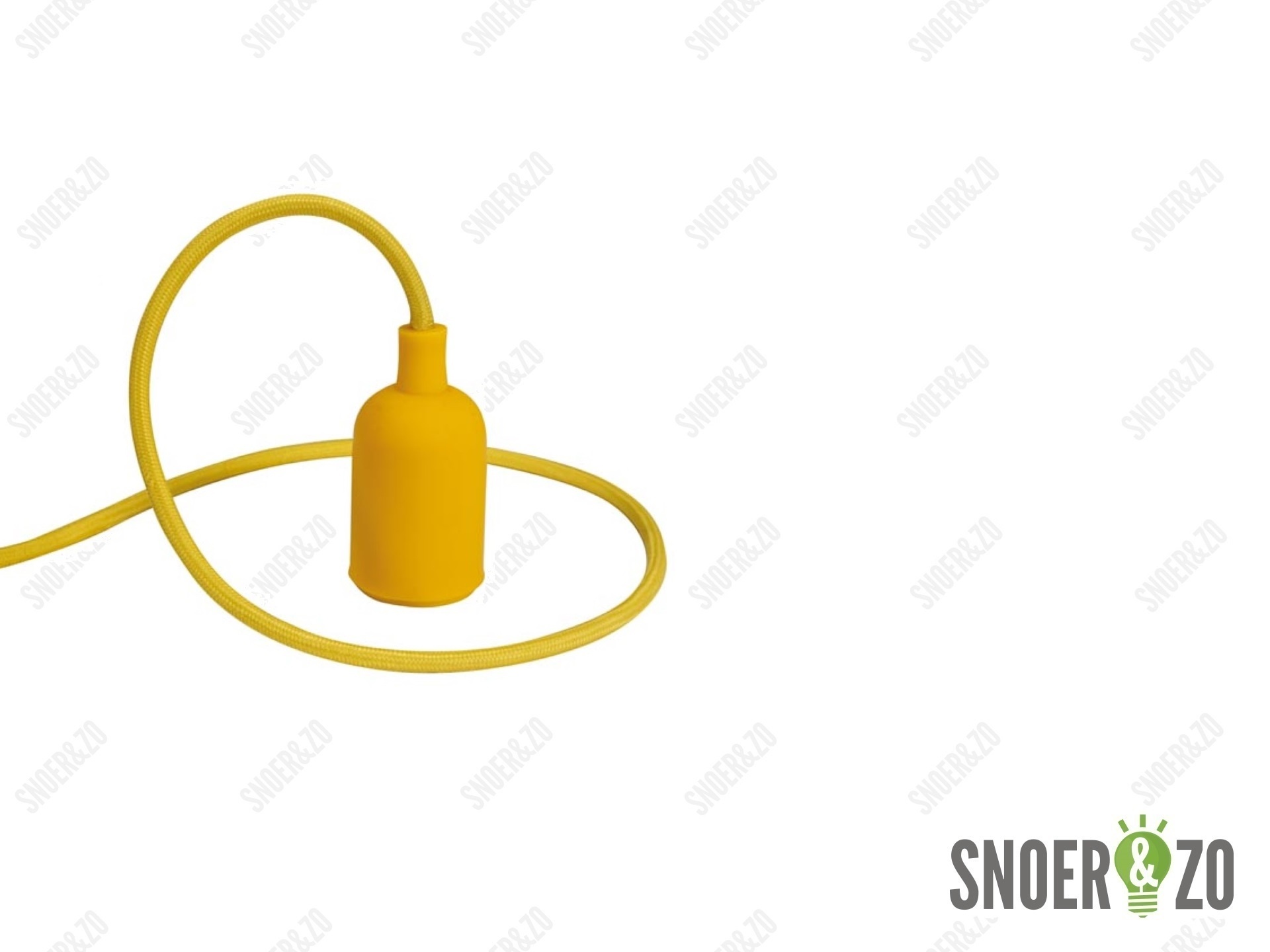Snoerpendel E27 siliconen geel