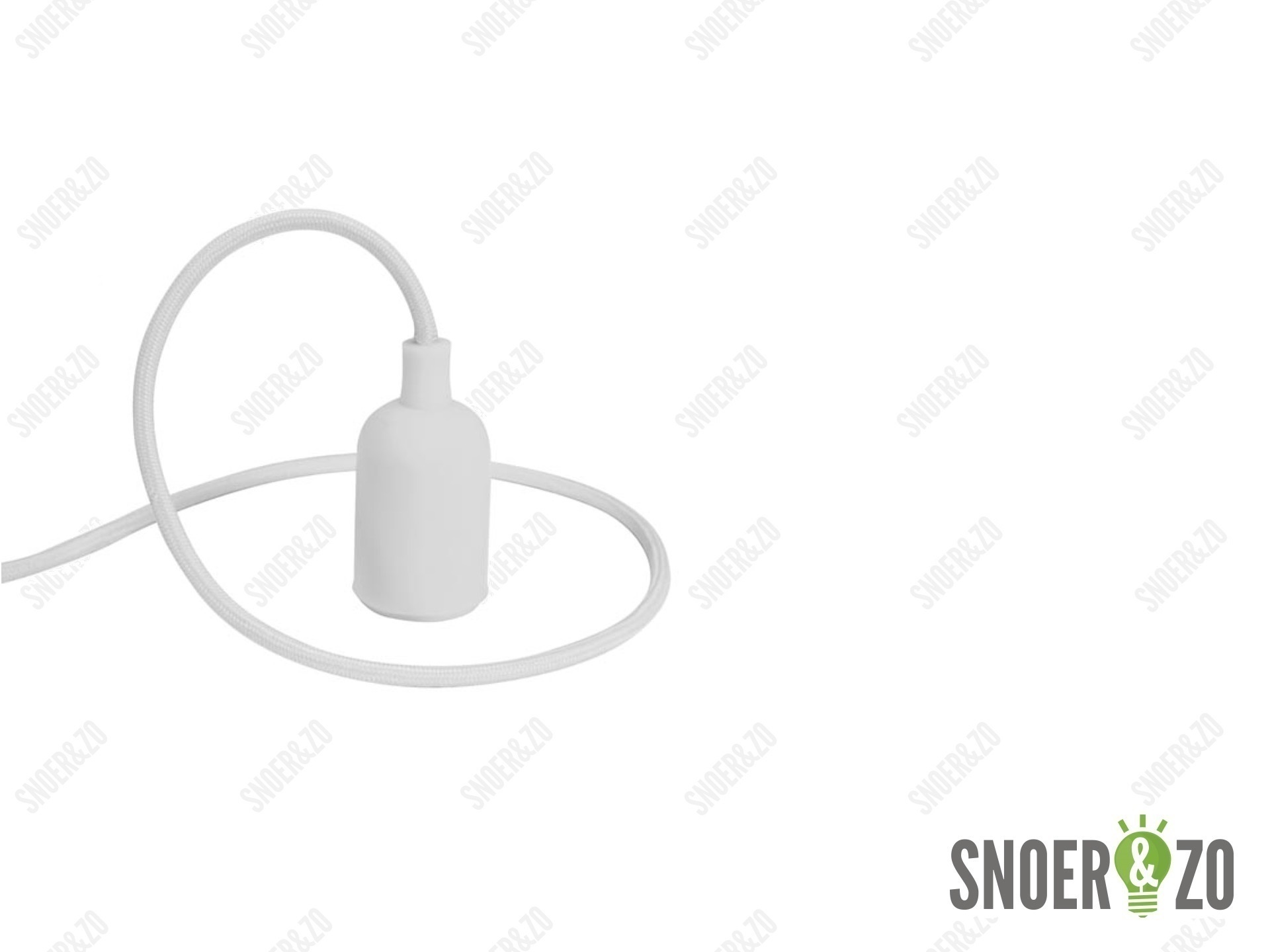 Snoerpendel E27 siliconen wit