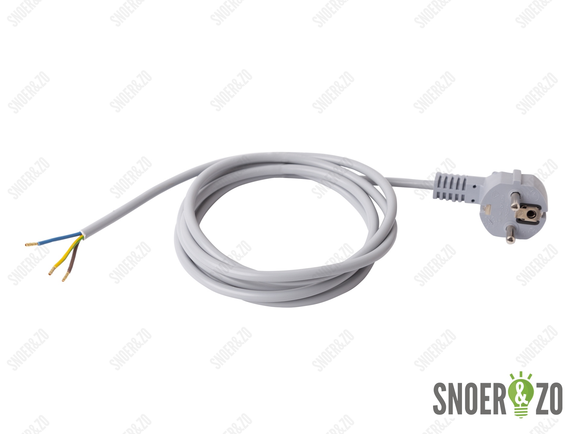 Aansluitsnoer grijs 3 meter met randaarde Aansluitsnoer grijs 3 meter met randaarde