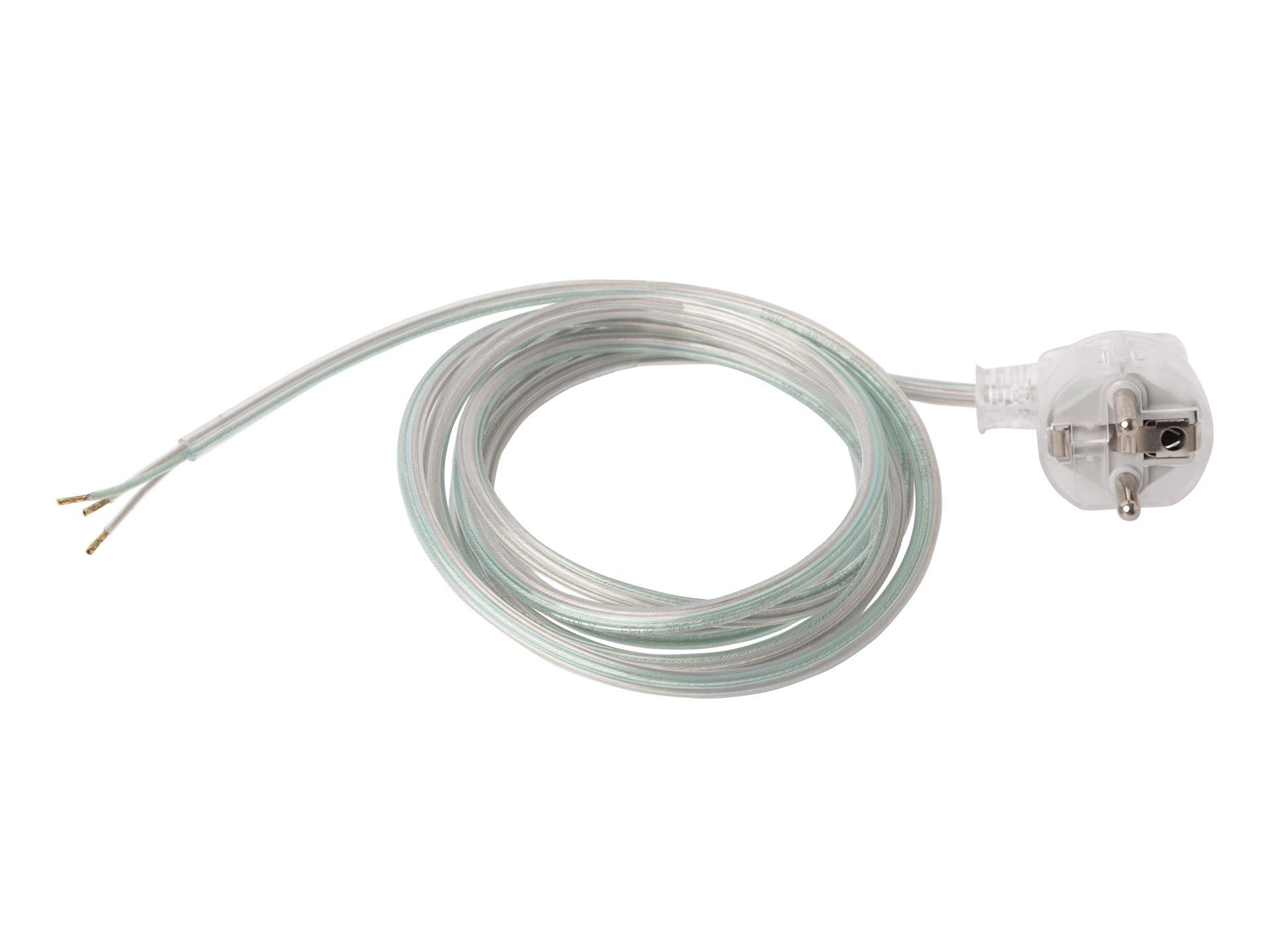 Aansluitsnoer met randaarde stekker - 3x0.75mm² - 200 cm - transparant