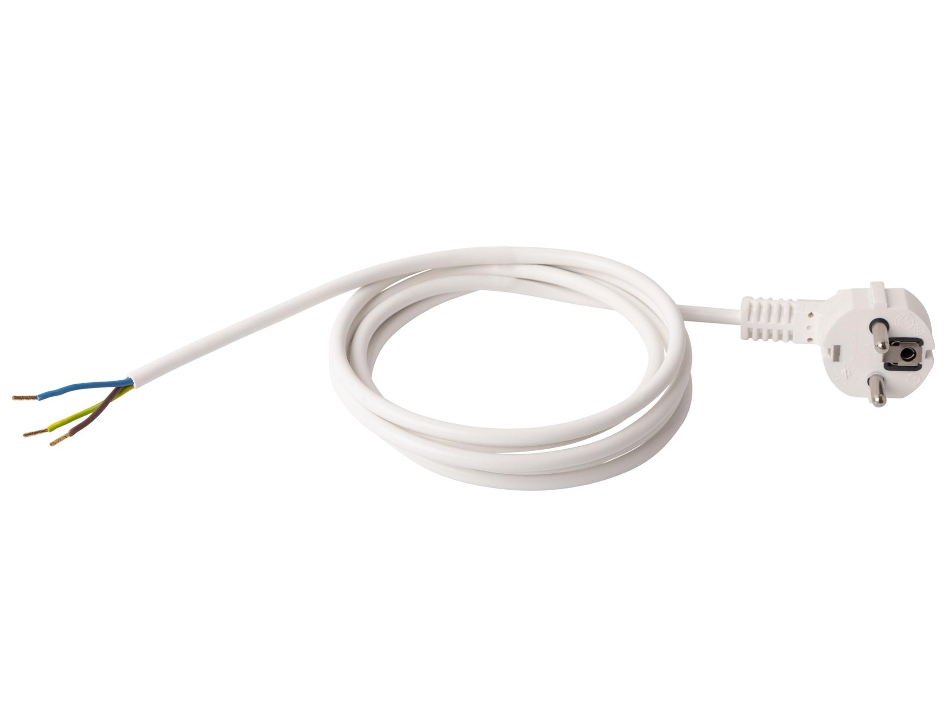 Aansluitsnoer met randaarde stekker - 3x0.75mm² - 200 cm - wit