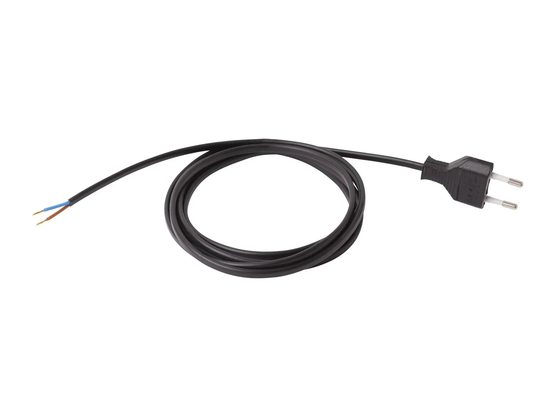 Aansluitsnoer met stekker - 2x0.75mm² - 120 cm - zwart