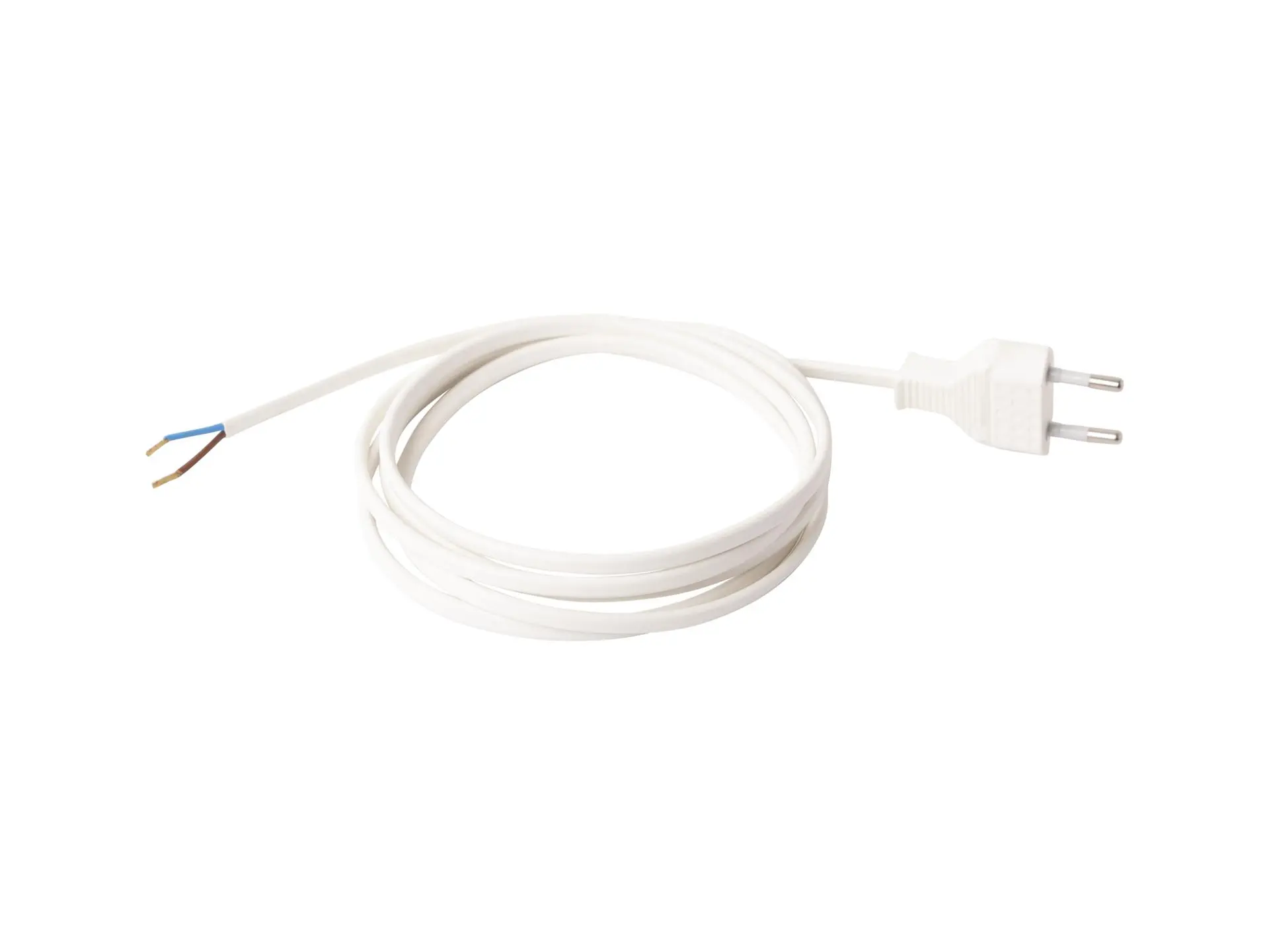 Aansluitsnoer met stekker - 2x0.75mm² - 200 cm - wit