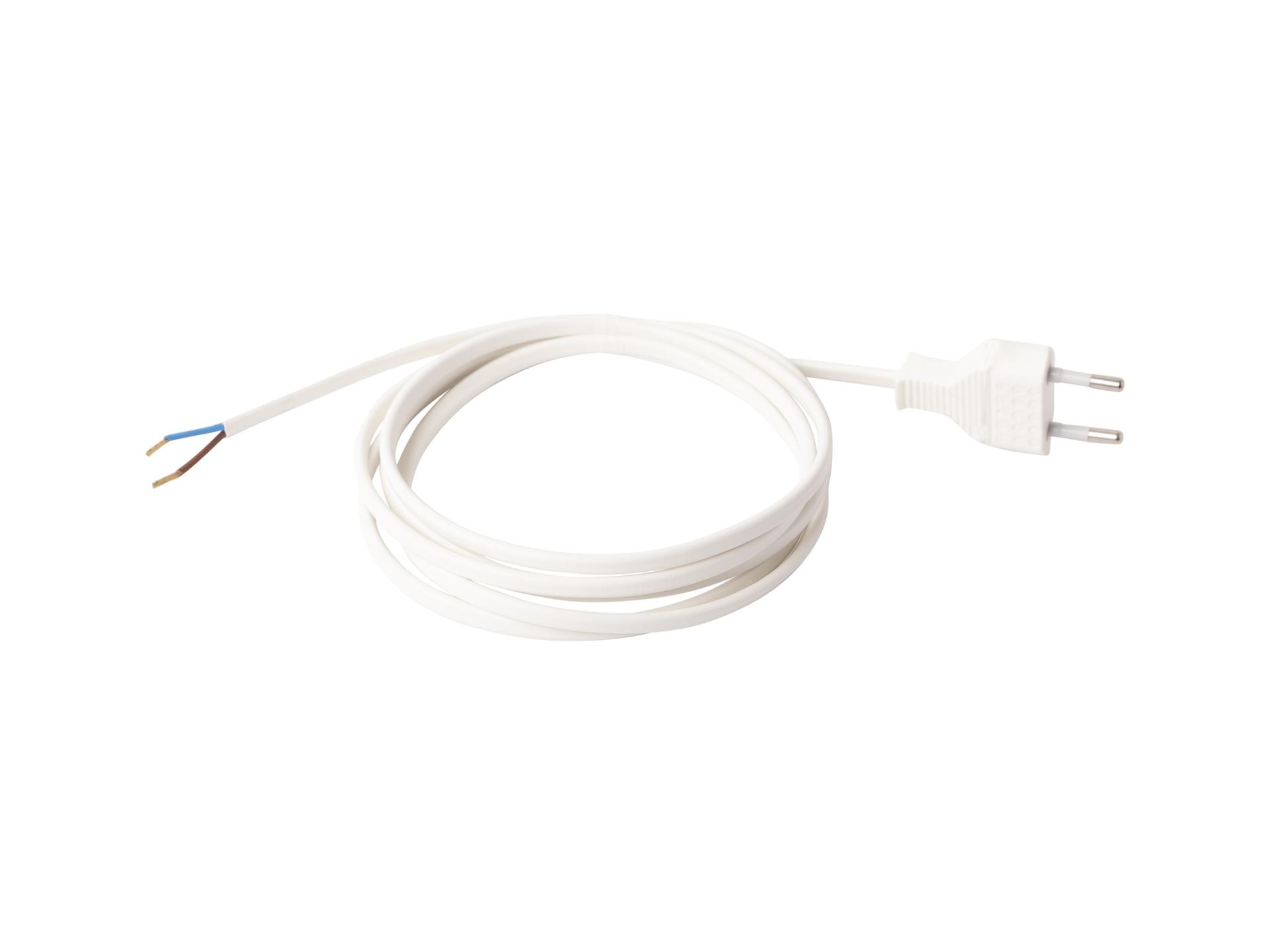 Aansluitsnoer met stekker - 2x0.75mm² - 350 cm - wit
