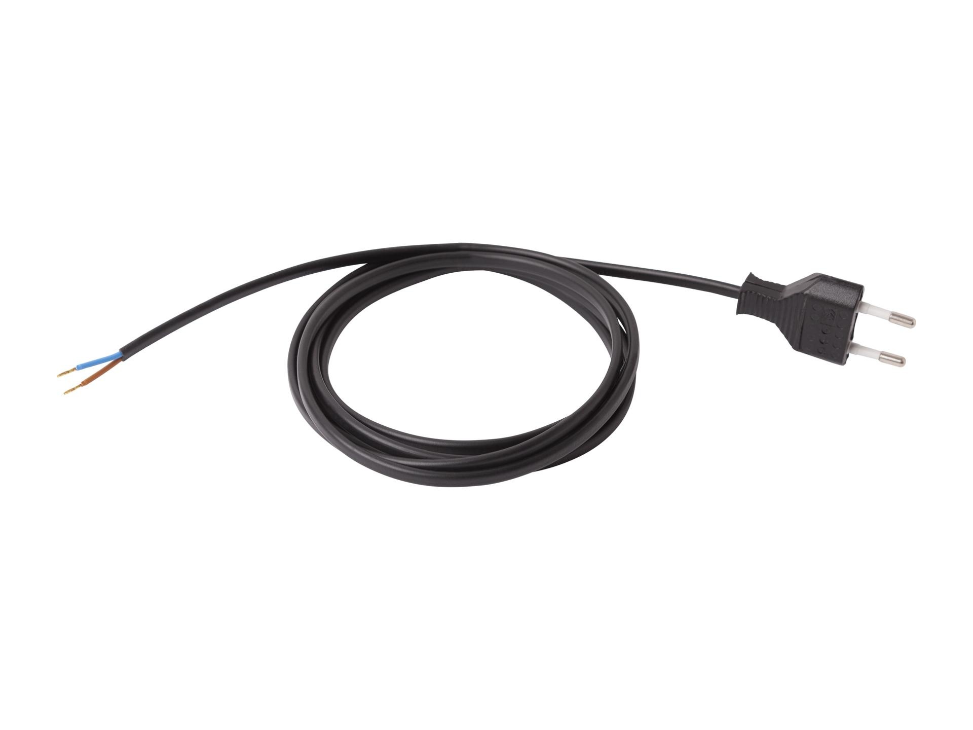Aansluitsnoer met stekker - 2x0.75mm² - 350 cm - zwart