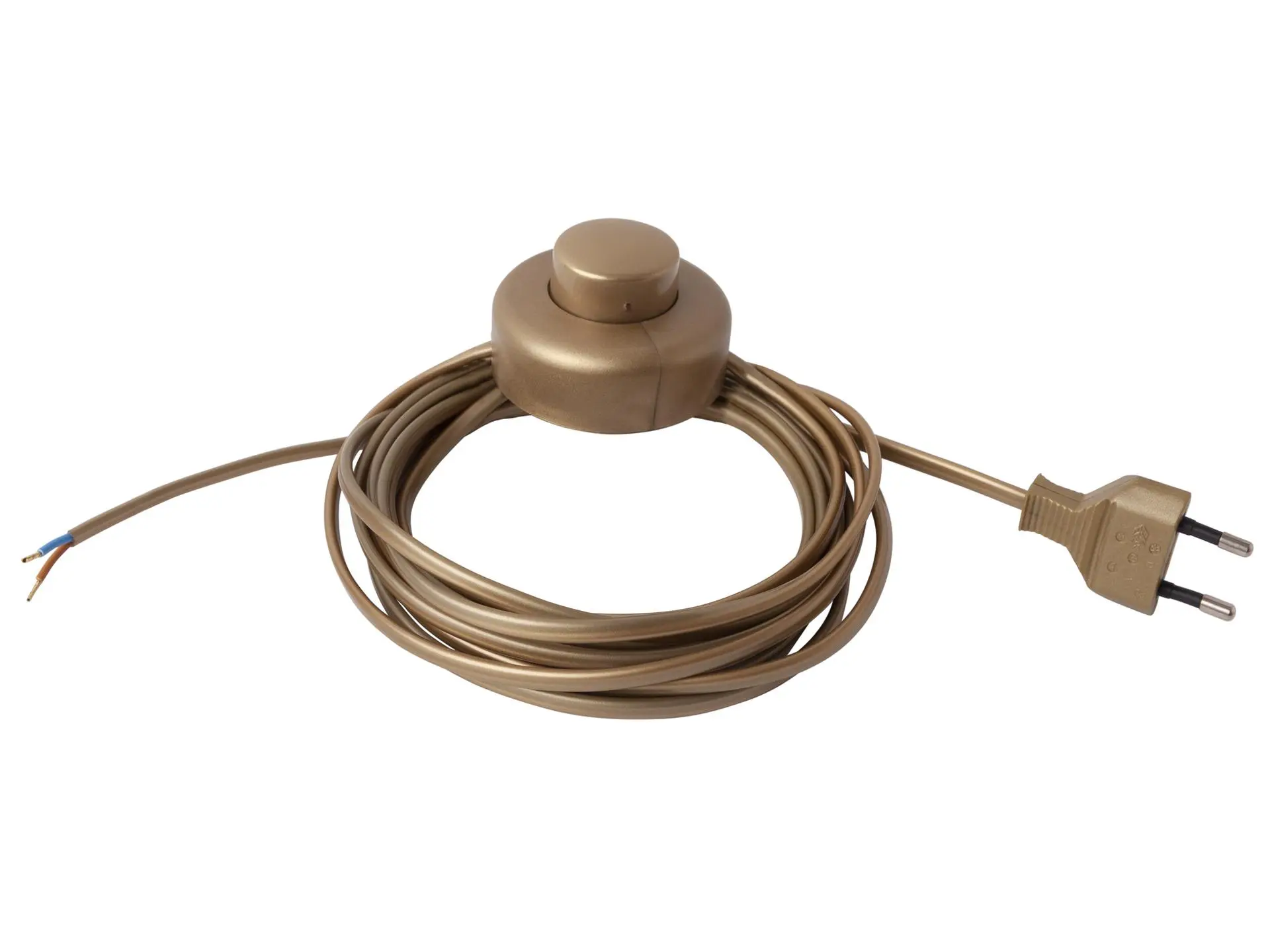 Aansluitsnoer met stekker en voetschakelaar - 2x0.75mm² - 400 cm - goud