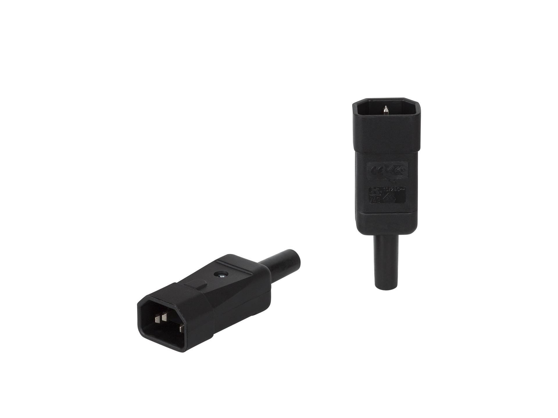 Apparaatstekker model C14 male zwart Apparaatstekker model C14 male zwart