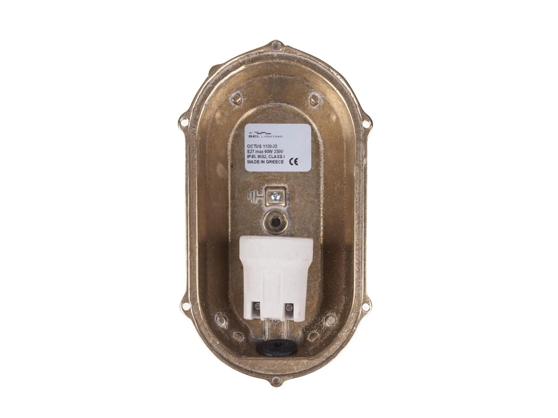 BEL Lighting Octus X E27 - industiële wandlamp - messing
