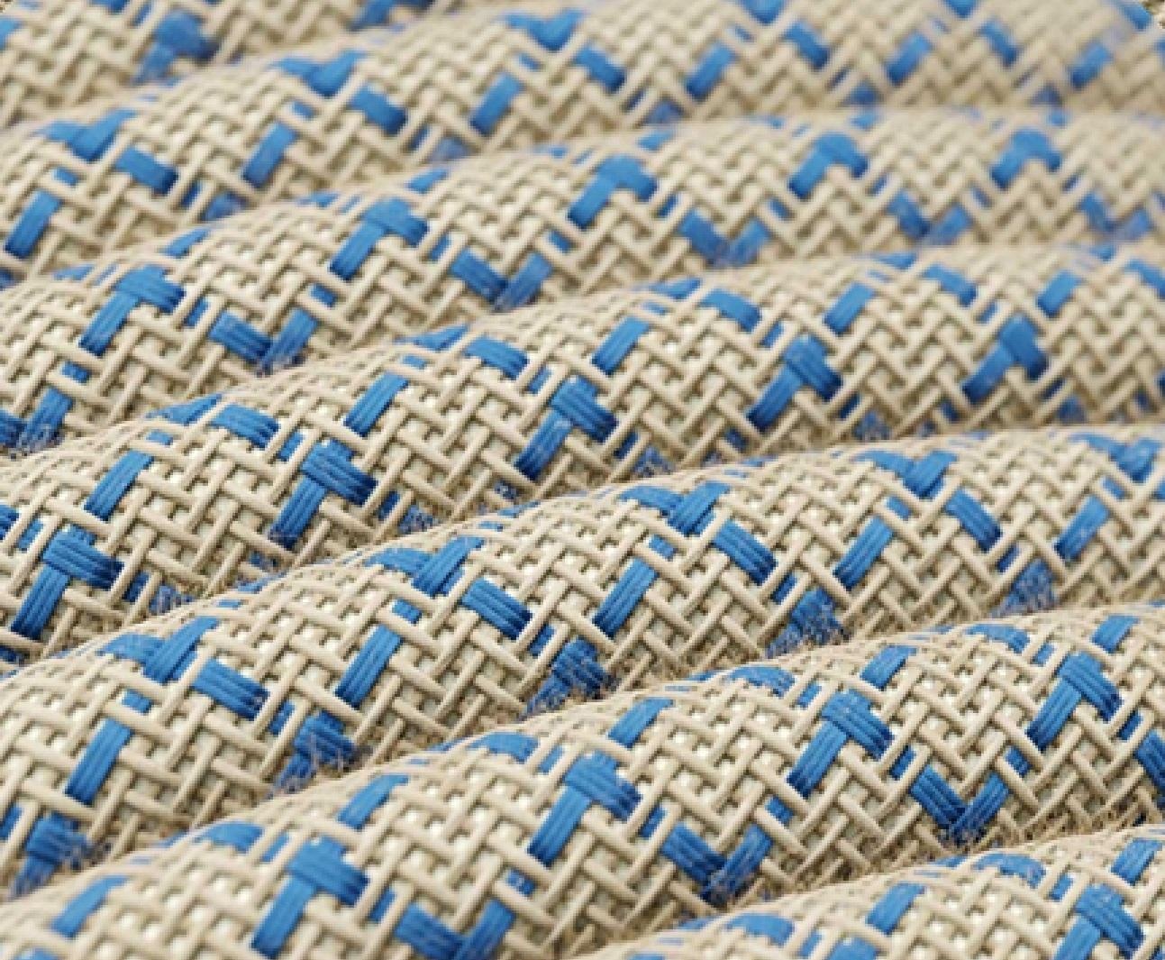 Blauw geruit linnen strijkijzersnoer - 2 aderig