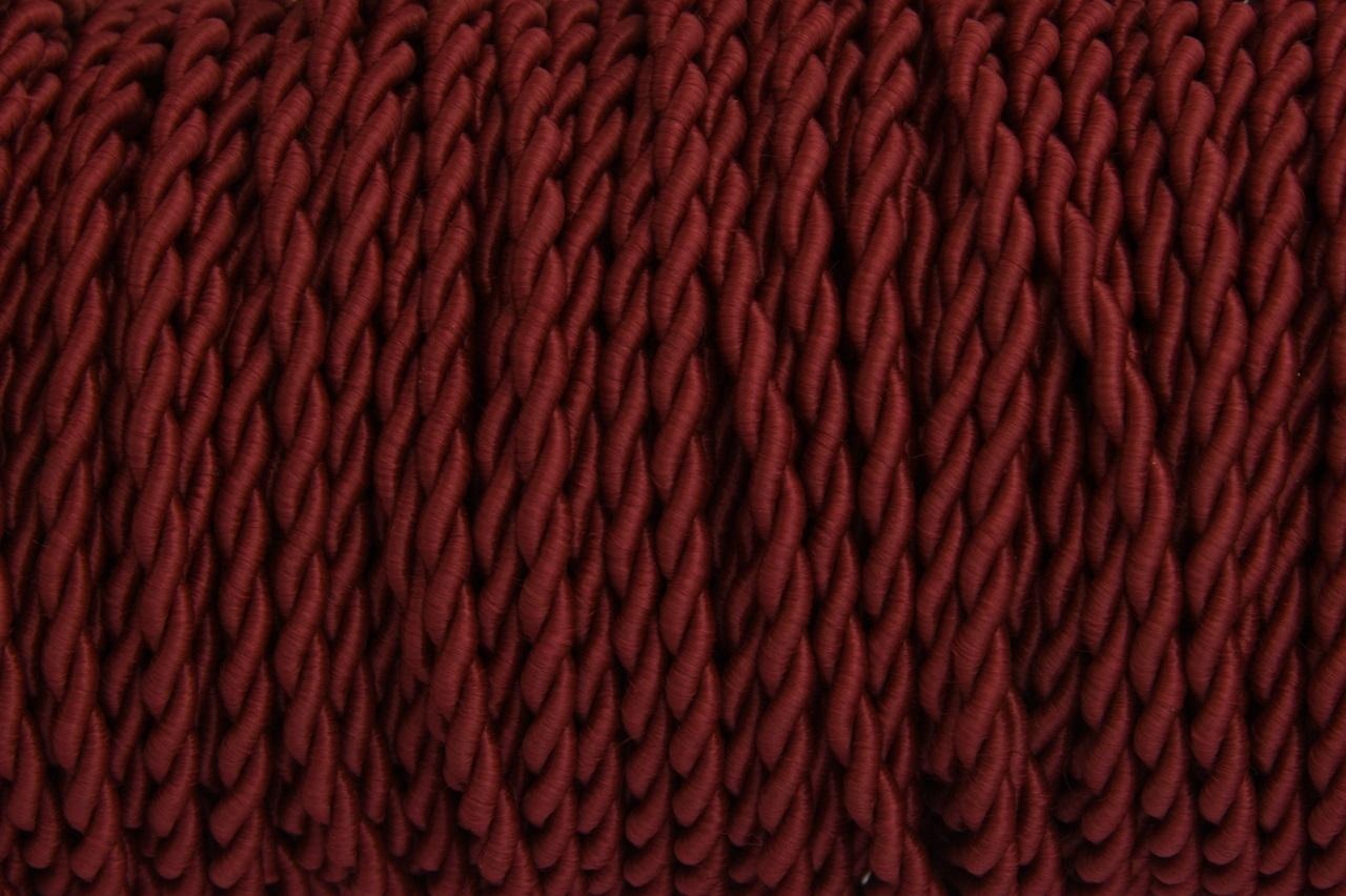 Bordeaux rood gedraaid strijkijzersnoer - 2 aderig