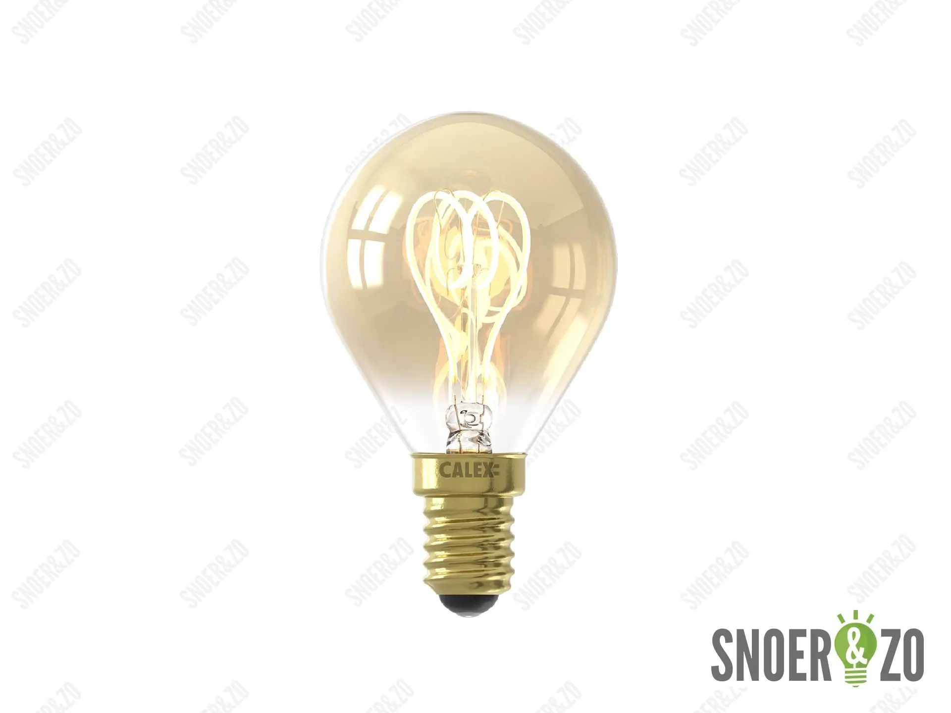Calex LED flex filament kogel 2.5W E14 goud dimbaar