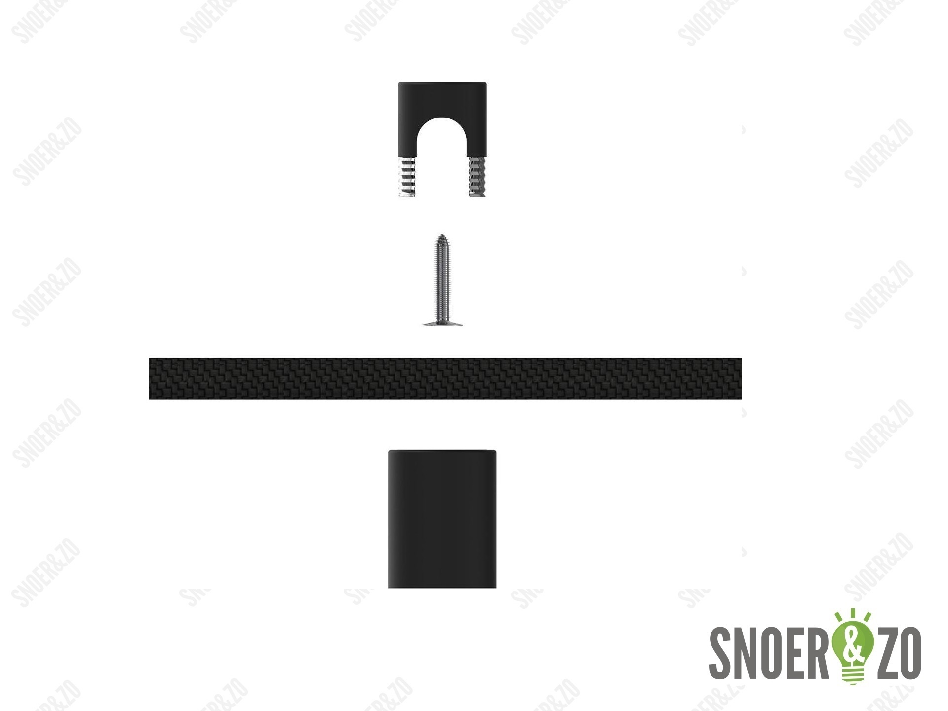 Calex plafond snoerbevestiging zwart - set van 5 stuks