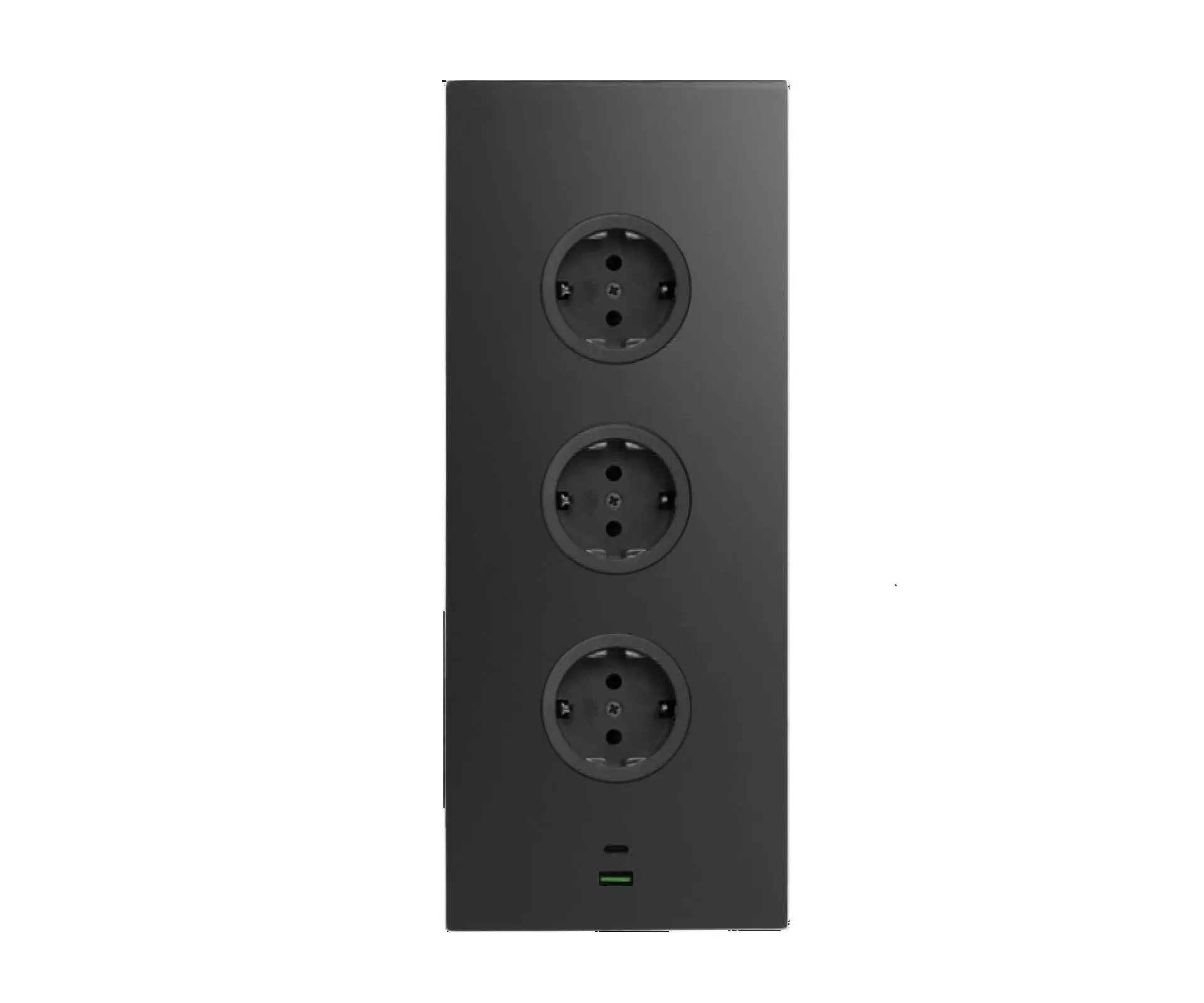 CARESSI 3ST29/USB Energiezuil Zwart - opbouw met drie stopcontacten en USB-C + USB-C aansluitingen