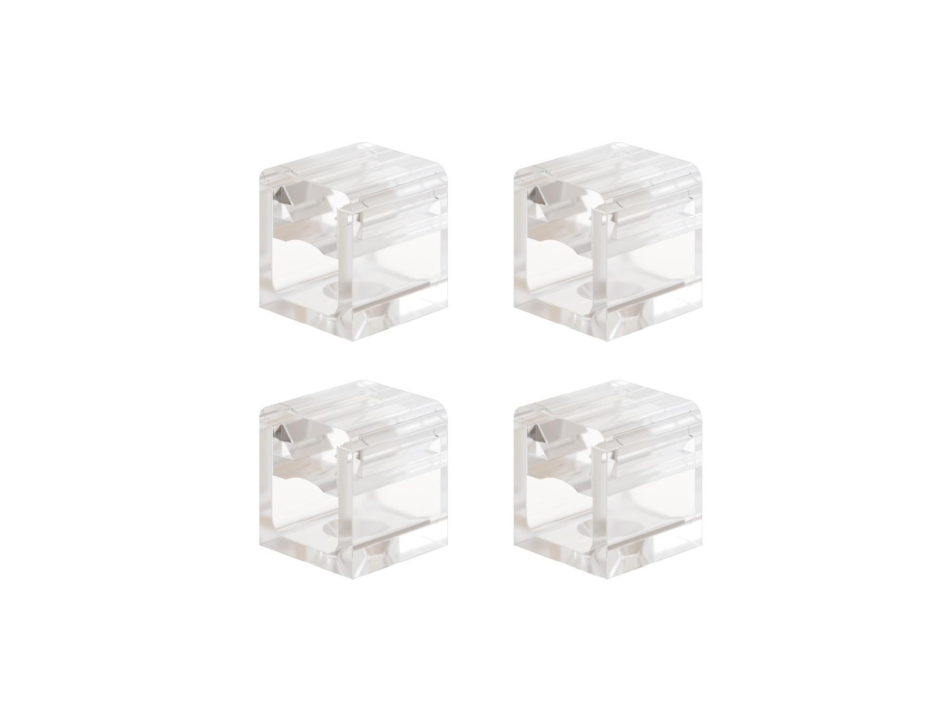Cube mini wand kabelgeleider voor strijkijzersnoer transparant - set van 4 stuks