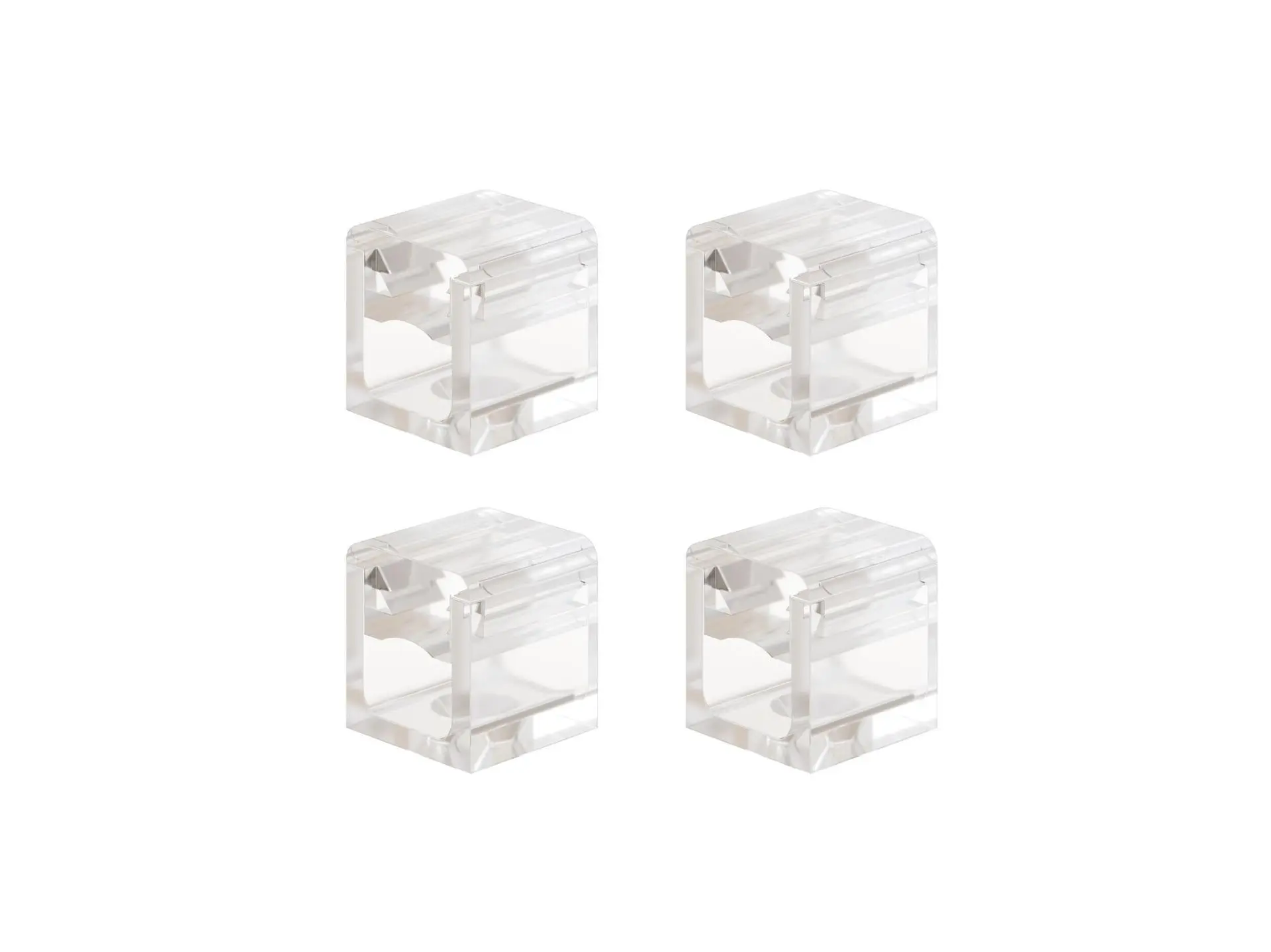 Cube mini wand kabelgeleider voor strijkijzersnoer transparant - set van 4 stuks