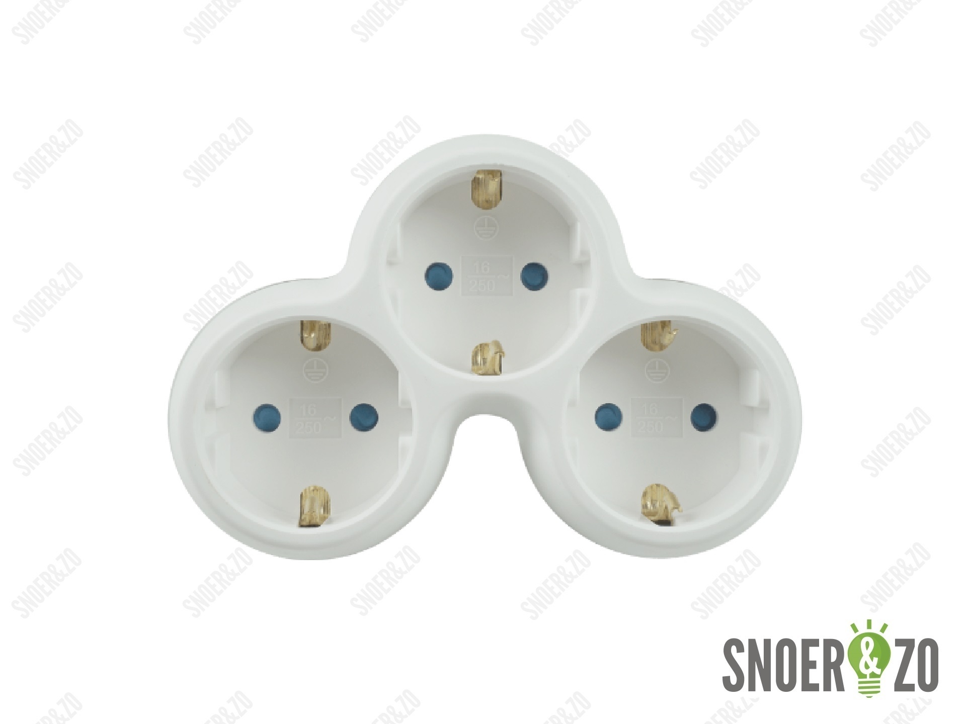 Doorvoerstekker Technik wit 3-voudig met randaarde Doorvoerstekker Technik wit 3-voudig met randaarde