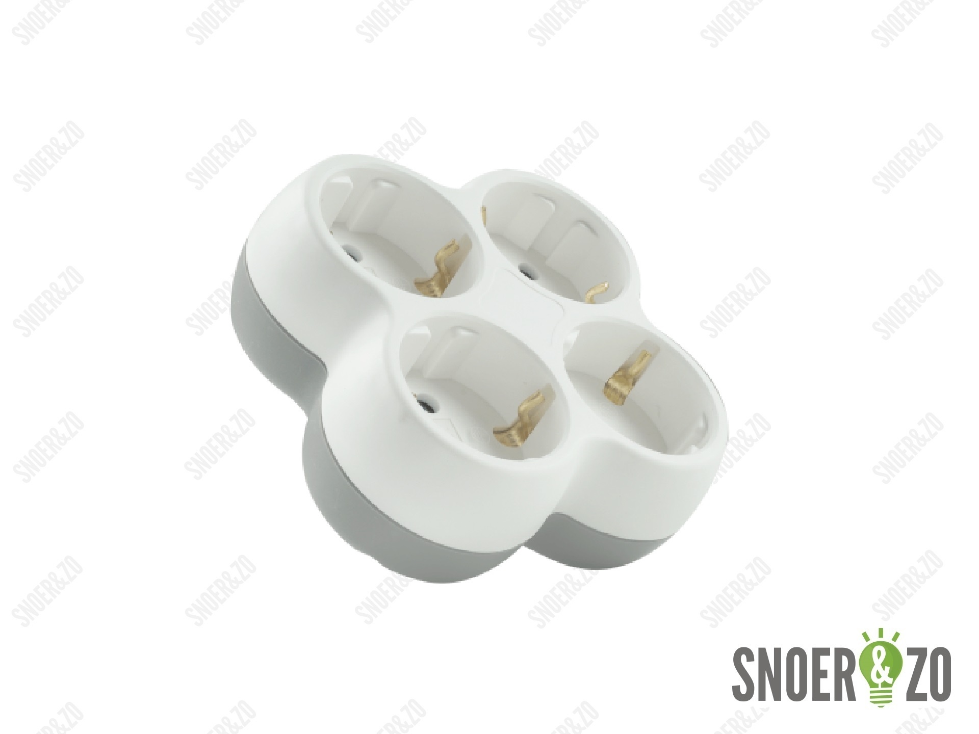 Doorvoerstekker Technik wit 4-voudig met randaarde Doorvoerstekker Technik wit 4-voudig met randaarde