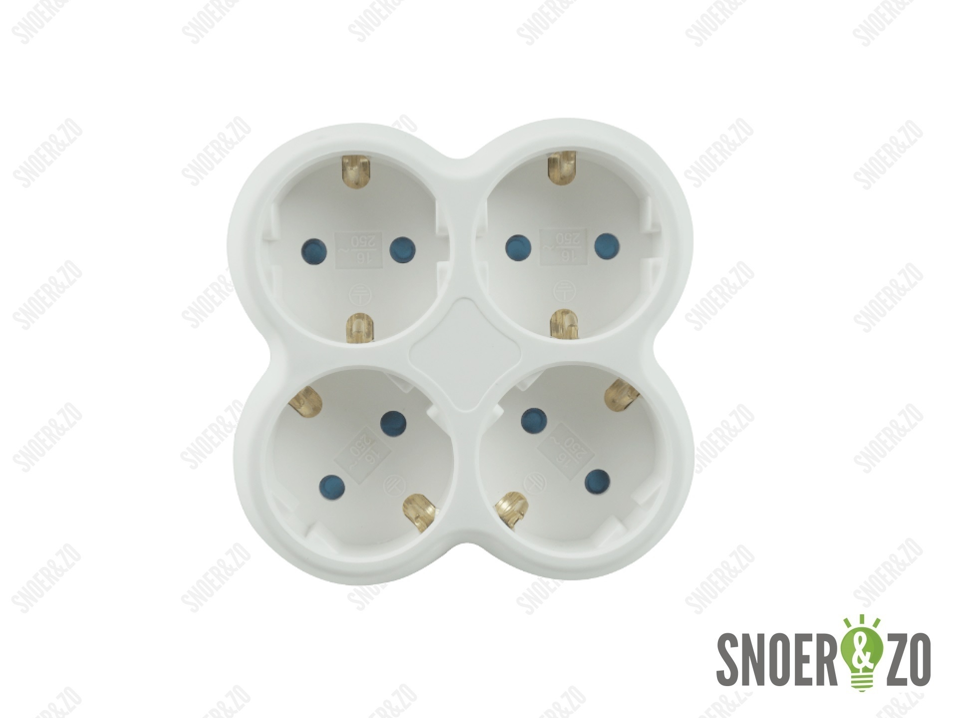 Doorvoerstekker Technik wit 4-voudig met randaarde Doorvoerstekker Technik wit 4-voudig met randaarde