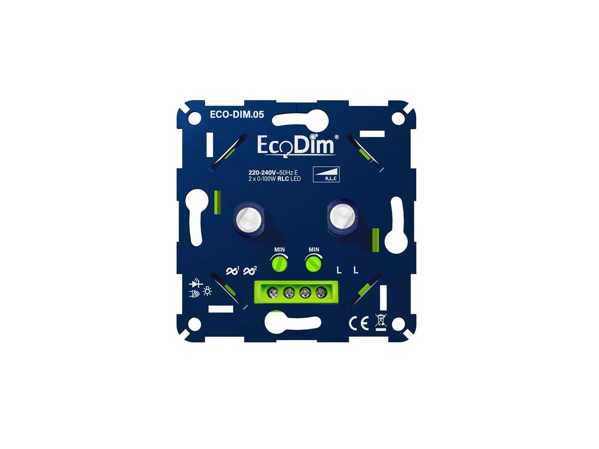 ECO-DIM.05 - LED duo dimmer inbouw - 2 x 0-100W