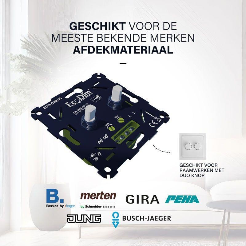 ECO-DIM.05 - LED duo dimmer inbouw - 2 x 0-100W