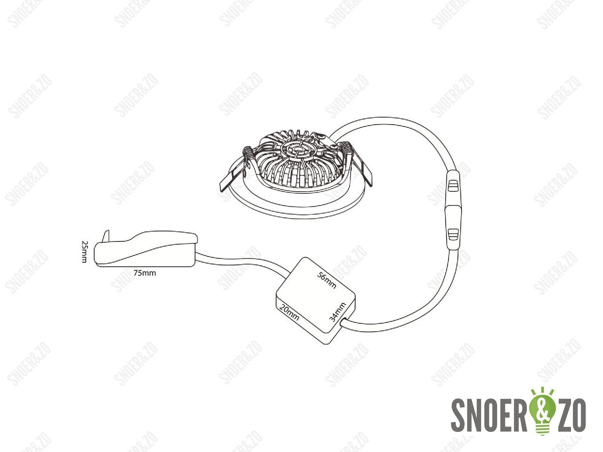 EcoDim dimbare led inbouwspot wit 2700K warm wit IP54  - 85 mm