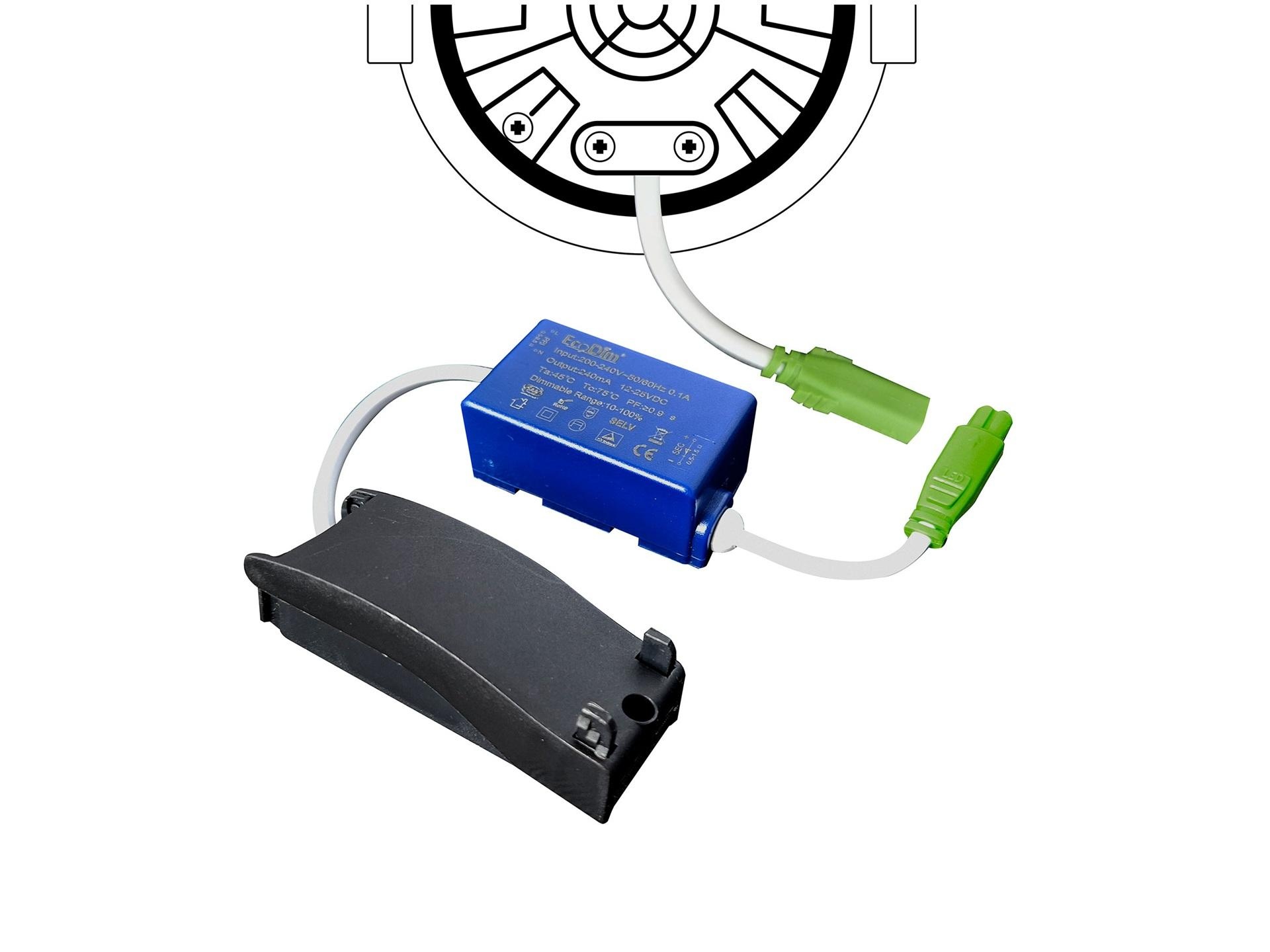 EcoDim dimbare led inbouwspot wit - 2700K warm wit - IP54 - Ø 85mm
