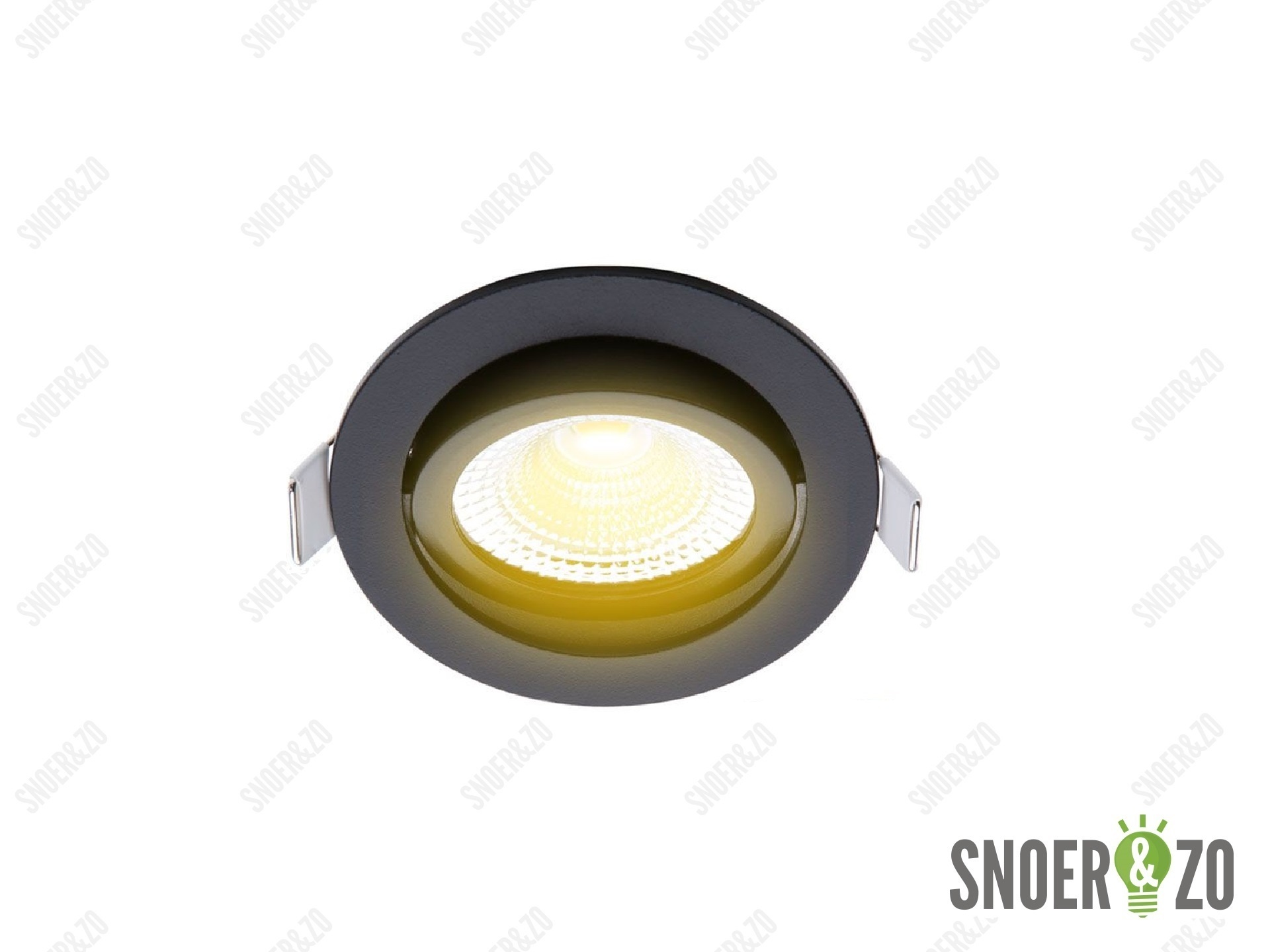 EcoDim dimbare led inbouwspot zwart - 2700K warm wit - IP54 - Ø 85mm