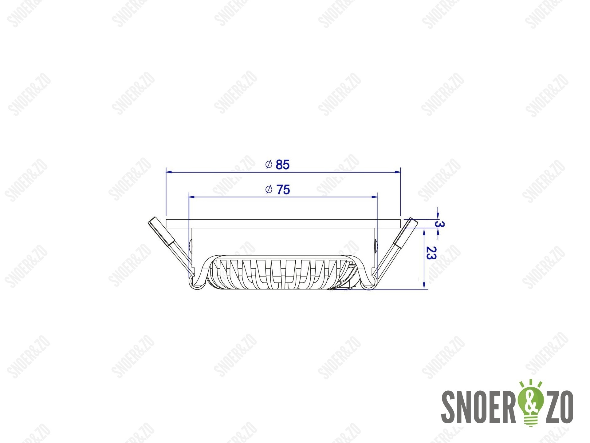 EcoDim dimbare led inbouwspot zwart - 2700K warm wit - IP54 - Ø 85mm