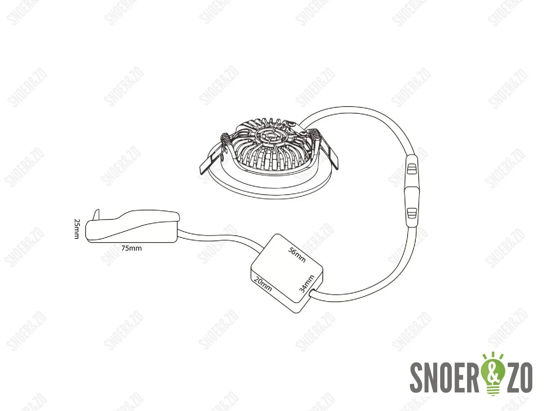 EcoDim dimbare led inbouwspot zwart - 2700K warm wit - IP54 - Ø 85mm