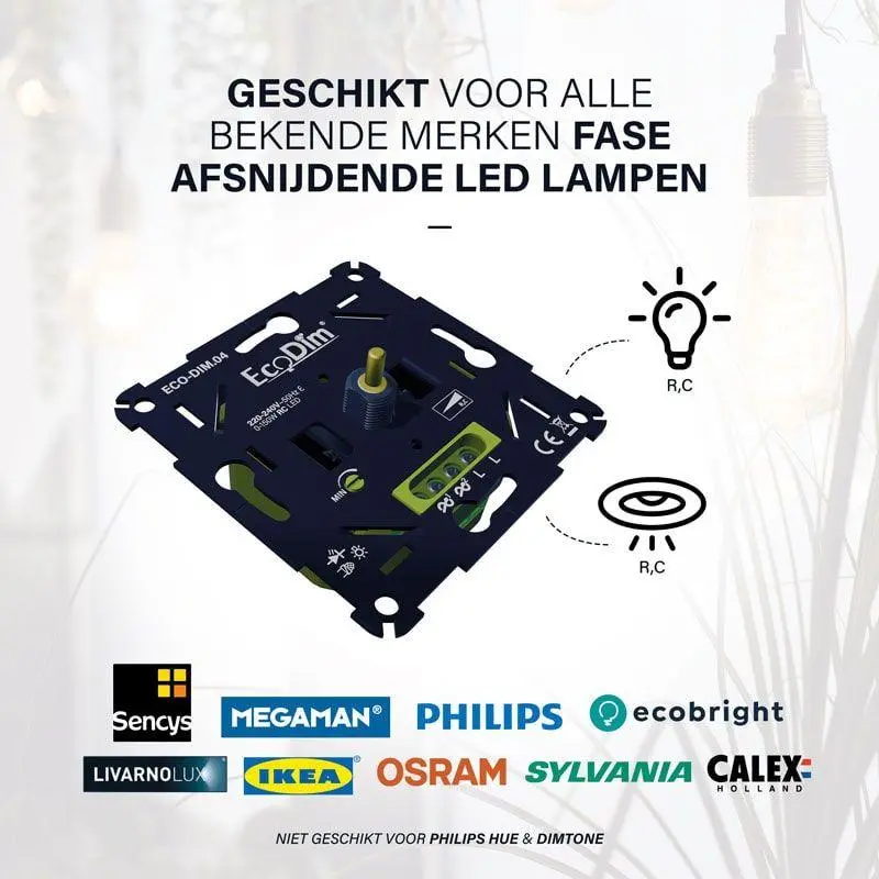 EcoDim ECO-DIM.04 LED inbouwdimmer 0-150W - RC
