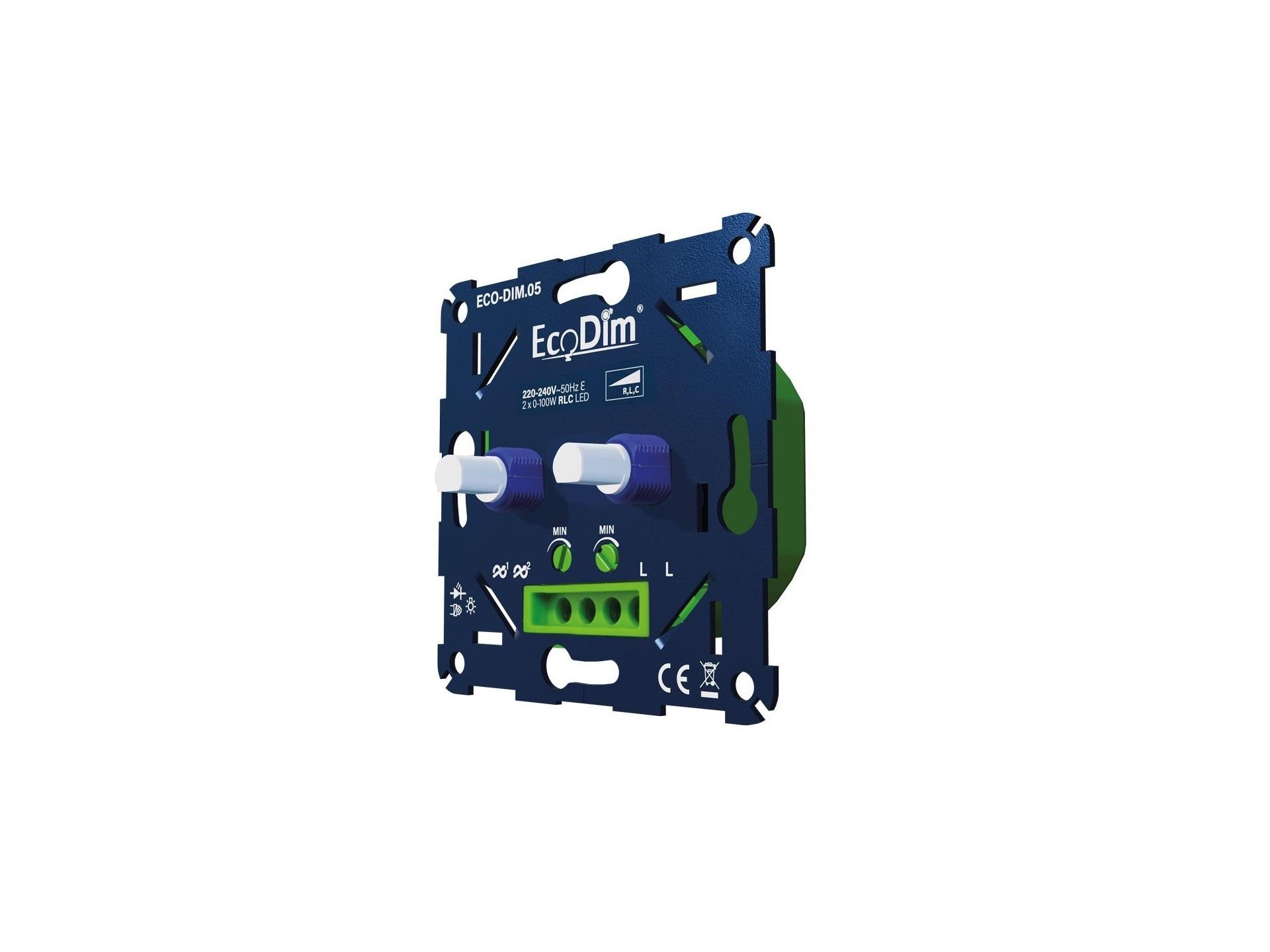 EcoDim ECO-DIM.05 LED duo inbouwdimmer 2x0-100W - RC