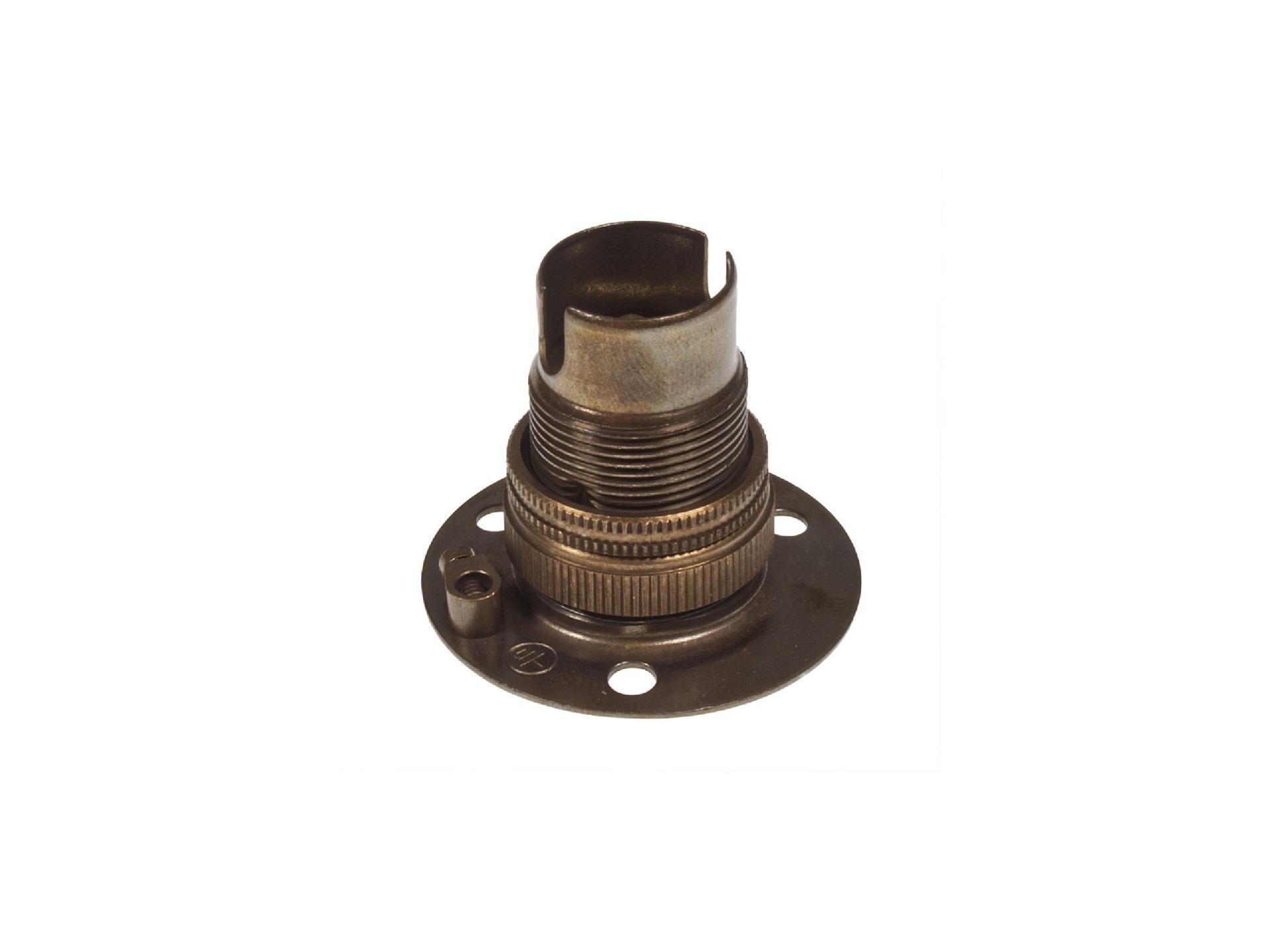 Fitting B15d Engels messing doorlopend met fitting ring en montageplaat