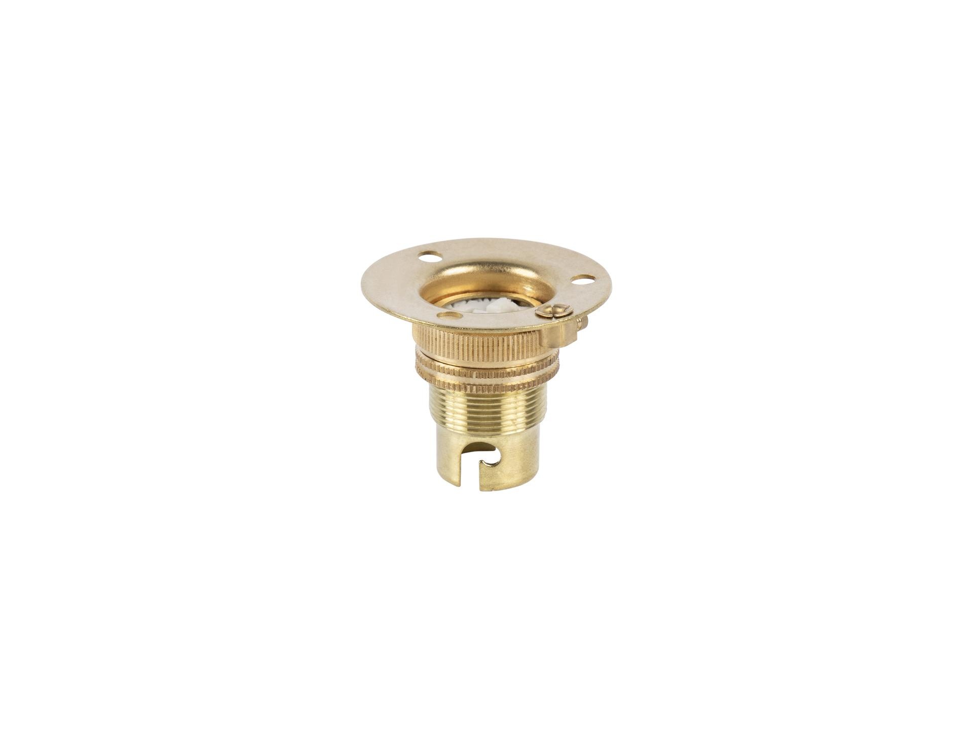 Fitting B15d messing doorlopend met fitting ring en montageplaat
