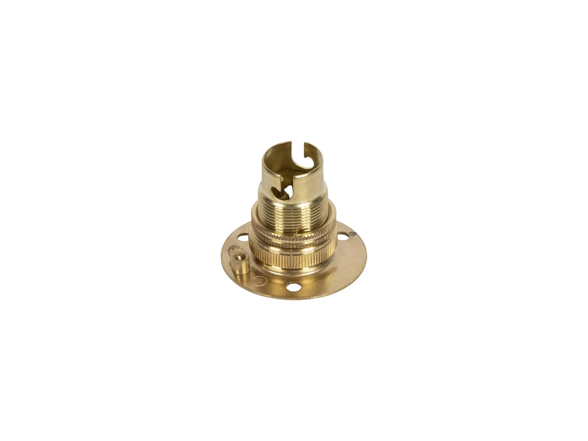 Fitting B15d messing doorlopend met fitting ring en montageplaat