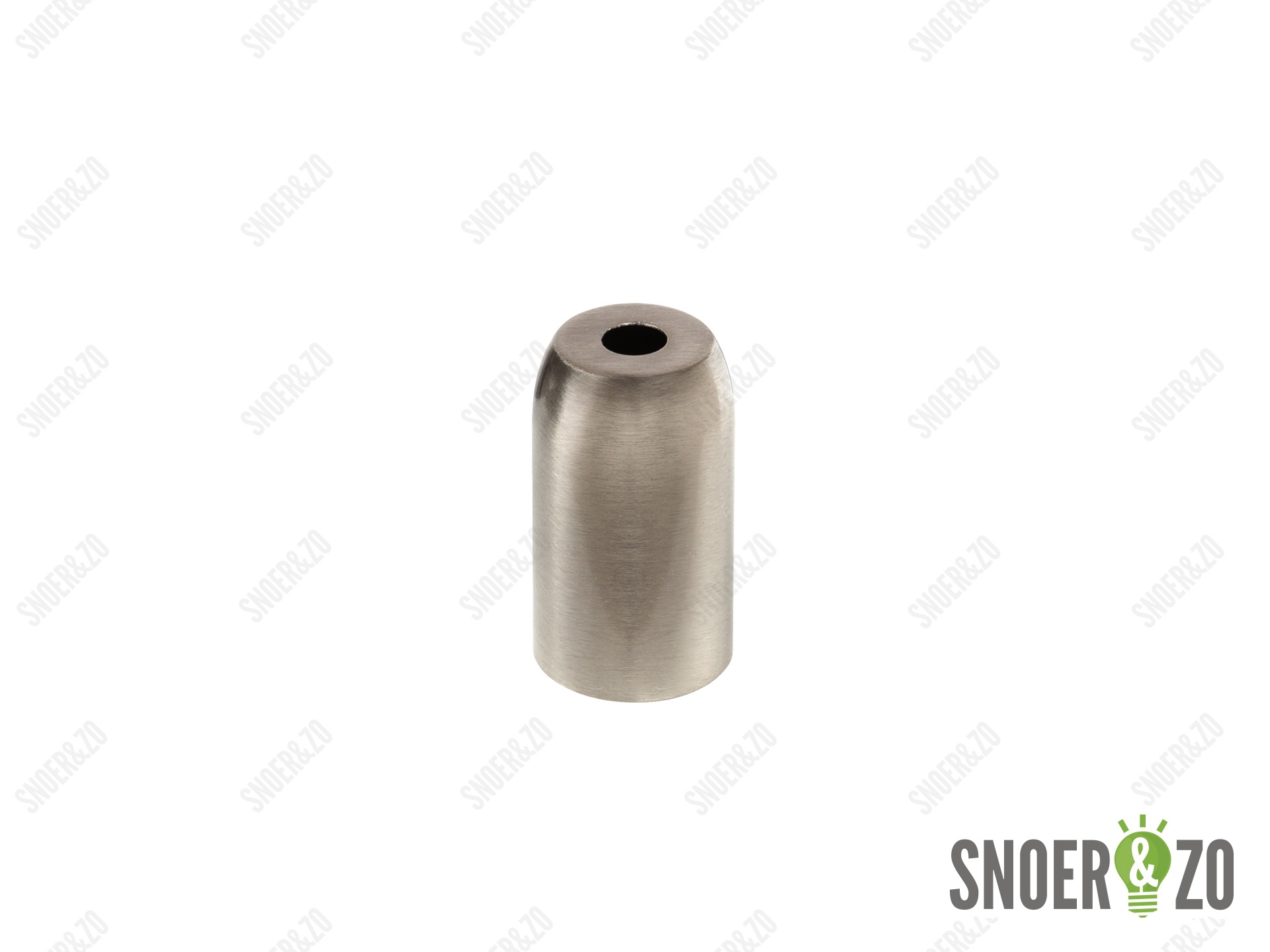 Fittinghuls E14 geborsteld nikkel ( RVS look ) plat model