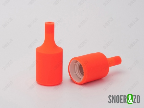 Fittinghuls siliconen cilinder fluor oranje E27
