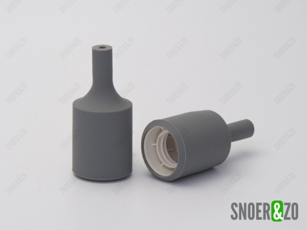 Fittinghuls siliconen cilinder grijs E27